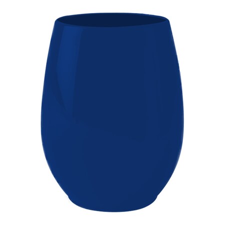 Smarty Had A Party 12 oz Solid Navy Elegant Stemless Plastic Wine Glasses 64 Glasses, 64PK 3712-NV-CASE